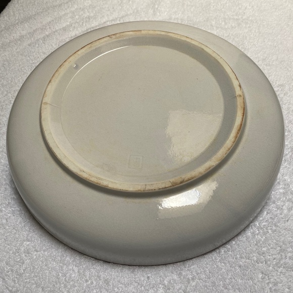 Vintage Blue, White and Yellow Oriental Large Round Bowl/Platter. - Picture 3 of 5